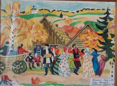 Painting titled "Репродукция картины…" by Anna Polianskaia, Original Artwork, Gouache