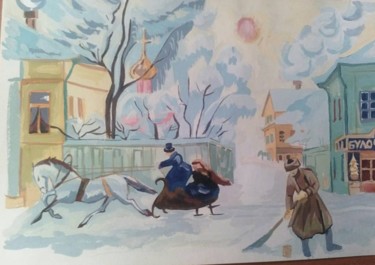 Painting titled "Репродукция картины…" by Anna Polianskaia, Original Artwork, Gouache