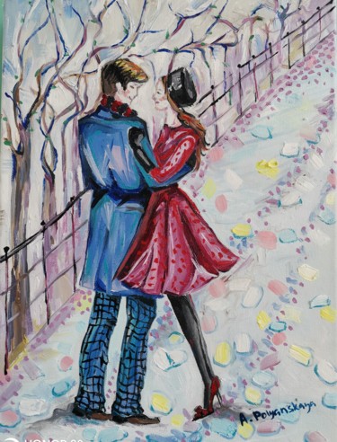 Painting titled "Февраль" by Anna Polianskaia, Original Artwork, Oil