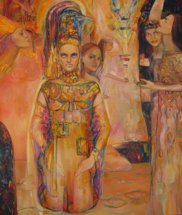 Malerei mit dem Titel "Cleopatra" von Anna Privaloff, Original-Kunstwerk, Öl