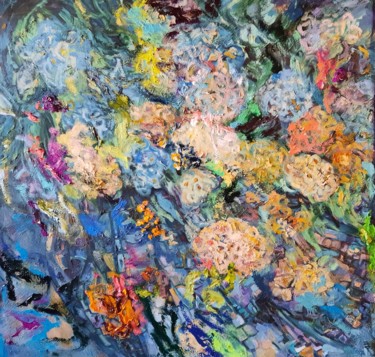 Peinture intitulée "Hydrangea" par Anna Privaloff, Œuvre d'art originale, Huile