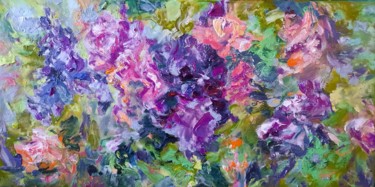 Painting titled "Iris" by Anna Privaloff, Original Artwork, Oil