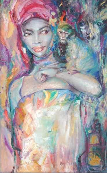 Moonlight Pittura intitolato "Moonlight" da Anna Privaloff, Opera d'arte originale, Olio