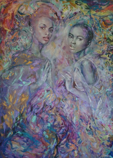 Painting titled "Rainbow" by Anna Privaloff, Original Artwork, Oil