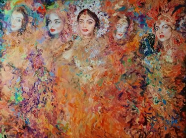 Indian fairytale Pittura intitolato "Indian fairytale" da Anna Privaloff, Opera d'arte originale, Olio