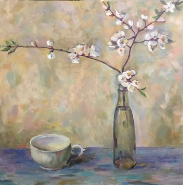 Peinture intitulée "Blossom Tree Branch…" par Hanna Taranishyna, Œuvre d'art originale, Huile