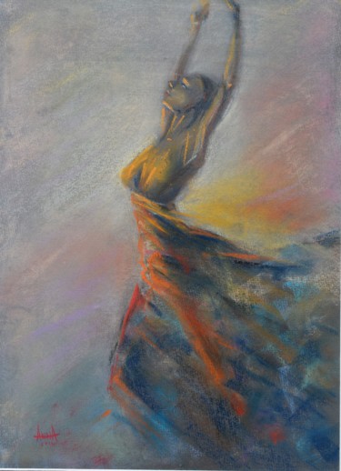 Painting titled "Passion Dancer" by Hanna Taranishyna, Original Artwork, Pastel