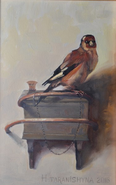 Painting titled "The Goldfinch. A co…" by Hanna Taranishyna, Original Artwork, Oil