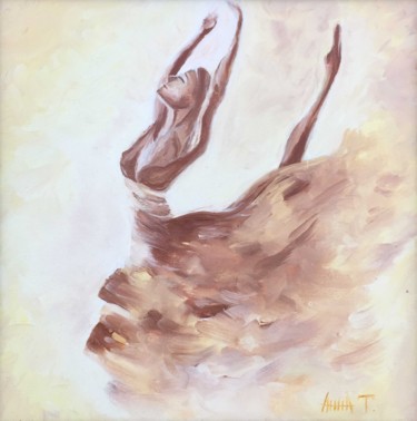 Painting titled "Ballerina Dancing" by Hanna Taranishyna, Original Artwork, Oil