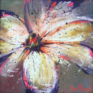 Painting titled "Abstract Flower" by Hanna Taranishyna, Original Artwork, Oil