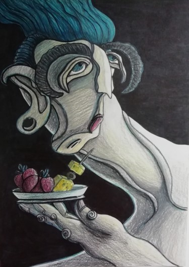 Рисунок под названием "Lite snacks." - Anna Reshetnikova, Подлинное произведение искусства, Карандаш