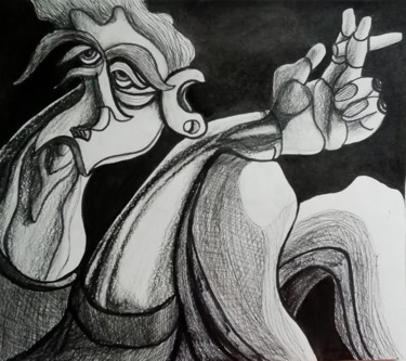 Dessin intitulée "No smoke without a…" par Anna Reshetnikova, Œuvre d'art originale, Crayon