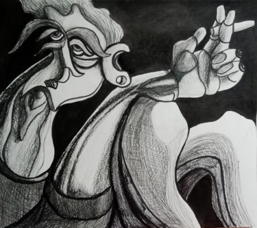 Drawing titled "No smoke without a…" by Anna Reshetnikova, Original Artwork, Pencil