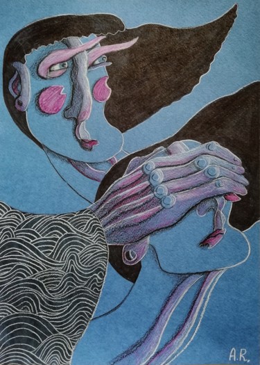 Dessin intitulée ""I'll tell you when…" par Anna Reshetnikova, Œuvre d'art originale, Crayon
