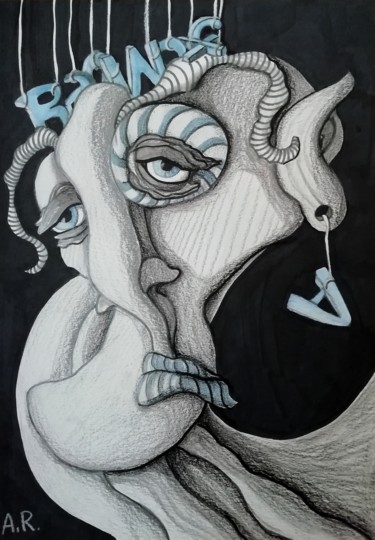 Drawing titled "A muddle" by Anna Reshetnikova, Original Artwork, Marker