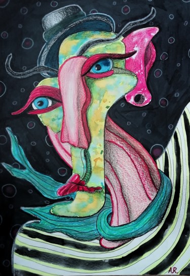 Peinture intitulée "Wordless." par Anna Reshetnikova, Œuvre d'art originale, Aquarelle
