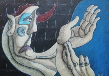 Drawing titled "Arrhythmia" by Anna Reshetnikova, Original Artwork, Pencil