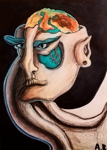Rysunek zatytułowany „The world in my eyes” autorstwa Anna Reshetnikova, Oryginalna praca, Ołówek