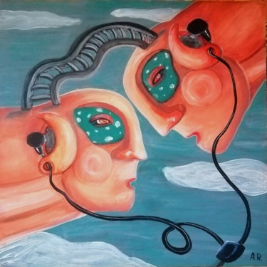 Painting titled "Share your music" by Anna Reshetnikova, Original Artwork, Acrylic