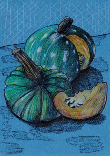 Tekening getiteld "Pumpkins" door Anna Reshetnikova, Origineel Kunstwerk, Potlood