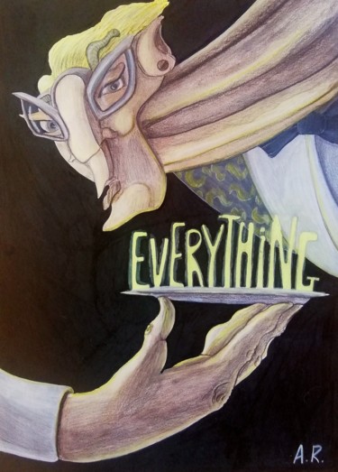 Zeichnungen mit dem Titel "Everything" von Anna Reshetnikova, Original-Kunstwerk, Marker