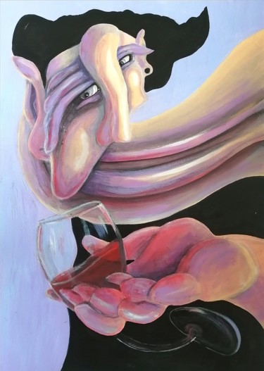 Malerei mit dem Titel "A half" von Anna Reshetnikova, Original-Kunstwerk, Acryl