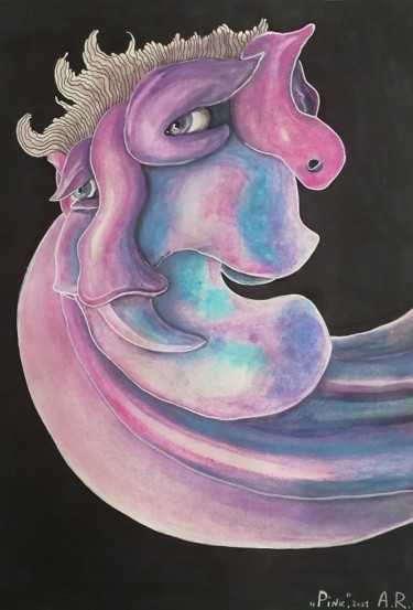 Ζωγραφική με τίτλο "Pink" από Anna Reshetnikova, Αυθεντικά έργα τέχνης, Ακουαρέλα