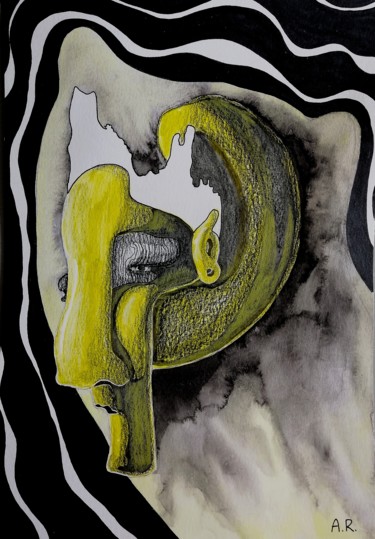 Dessin intitulée "Choosing a form" par Anna Reshetnikova, Œuvre d'art originale, Marqueur