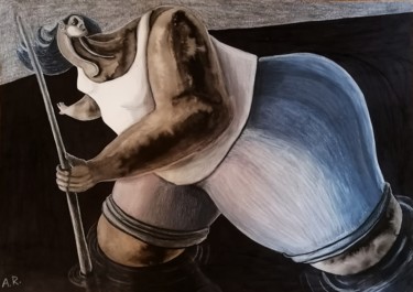 The wade Dessin intitulée "The wade" par Anna Reshetnikova, Œuvre d'art originale, Marqueur
