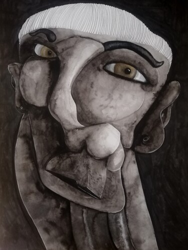 Malerei mit dem Titel "Just follow my nose" von Anna Reshetnikova, Original-Kunstwerk, Tinte