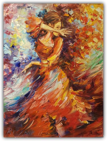 Картина под названием "Dancer 30*40cm" - Anna Reznik, Подлинное произведение искусства, Масло