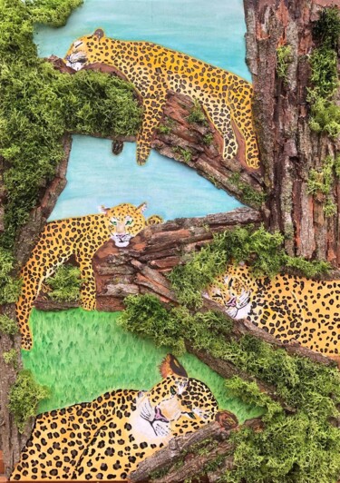 Malerei mit dem Titel "Panthera Pardus" von Annarita Pancini, Original-Kunstwerk, Acryl