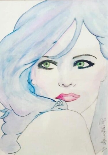 Painting titled "Linguaggio del corpo" by Annarita Pancini, Original Artwork, Watercolor