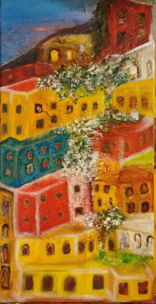 Painting titled "Collina di Napoli" by Anna Rita Napolitano, Original Artwork, Oil