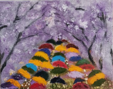 Peinture intitulée "Prospective paraplu…" par Anna Rita Napolitano, Œuvre d'art originale, Huile