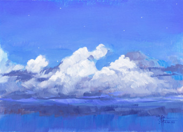 Painting titled ""Night Sky" - Origi…" by Anna Ivanova, Original Artwork, Acrylic