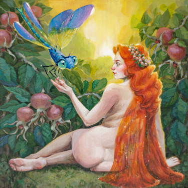 Malerei mit dem Titel "Original Fairy Fant…" von Anna Ivanova, Original-Kunstwerk, Acryl Auf Keilrahmen aus Holz montiert