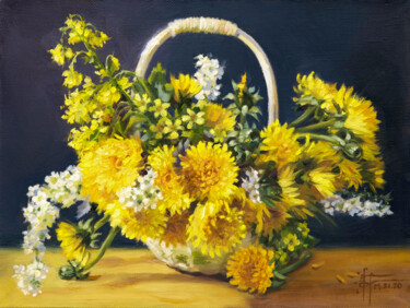 Pintura titulada ""Dandelions" - Orig…" por Anna Ivanova, Obra de arte original, Oleo