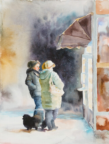 Peinture intitulée ""Bakery" - Original…" par Anna Ivanova, Œuvre d'art originale, Aquarelle