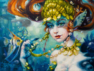 Ζωγραφική με τίτλο ""Mermaid" - Origina…" από Anna Ivanova, Αυθεντικά έργα τέχνης, Λάδι