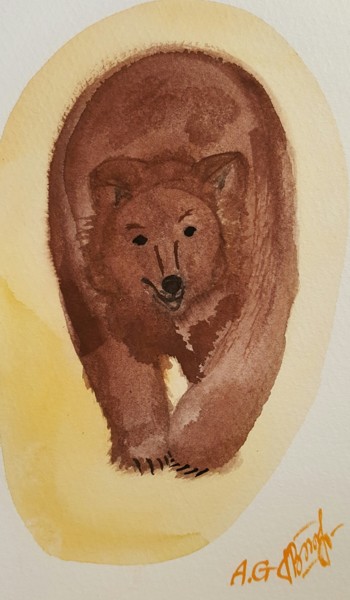 제목이 "forte orso"인 미술작품 Anna Gogoleva로, 원작, 수채화