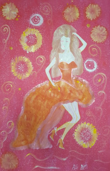 Картина под названием "Holiday woman" - Anna Gogoleva, Подлинное произведение искусства, Акрил