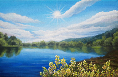 Painting titled "Quiet noon" by Anna Steshenko, Original Artwork, Acrylic Mounted on Wood Stretcher frame