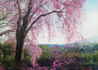 Ζωγραφική με τίτλο "Pink dreams" από Anna Steshenko, Αυθεντικά έργα τέχνης, Λάδι Τοποθετήθηκε στο Ξύλινο φορείο σκελετό