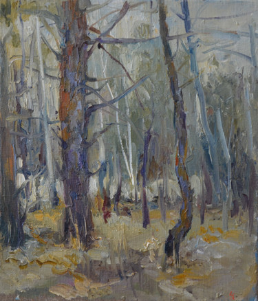 Картина под названием "Осенний лес" - Анна Збаражская, Подлинное произведение искусства, Масло