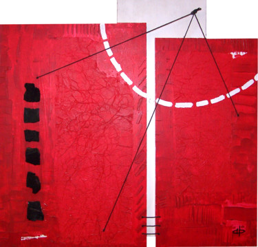 Peinture intitulée "rouge 14" par Anne Baumer, Œuvre d'art originale, Huile