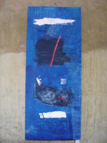 Peinture intitulée "mélange bleu" par Anne Baumer, Œuvre d'art originale, Huile