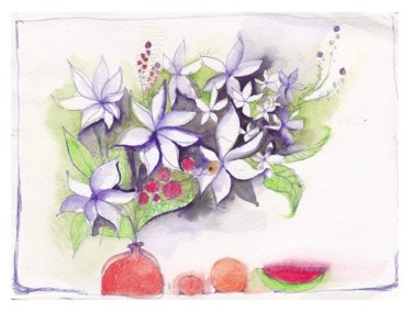 Картина под названием "Bunch of flowers" - Anni Boreiko, Подлинное произведение искусства, Масло