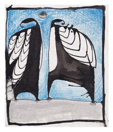 Картина под названием "Birds" - Anni Boreiko, Подлинное произведение искусства, Другой