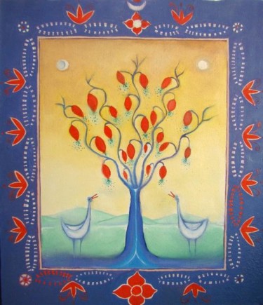 Картина под названием "Plant" - Anni Boreiko, Подлинное произведение искусства, Масло